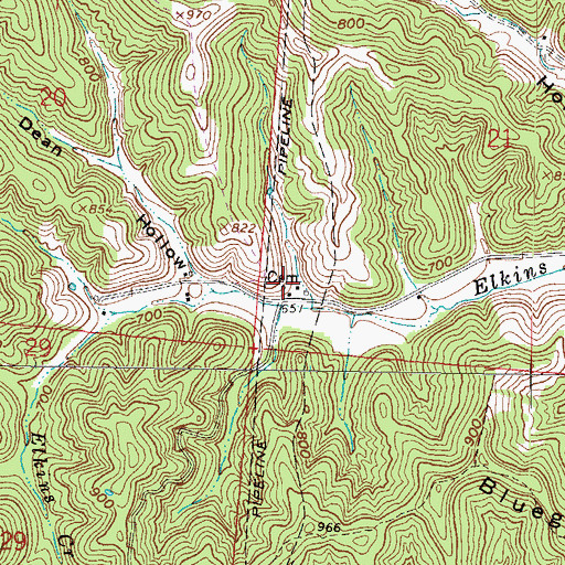 Topographic Map of Barnett Cemetery, OH