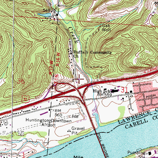 Topographic Map of Bride of Christ United Baptist Church, OH