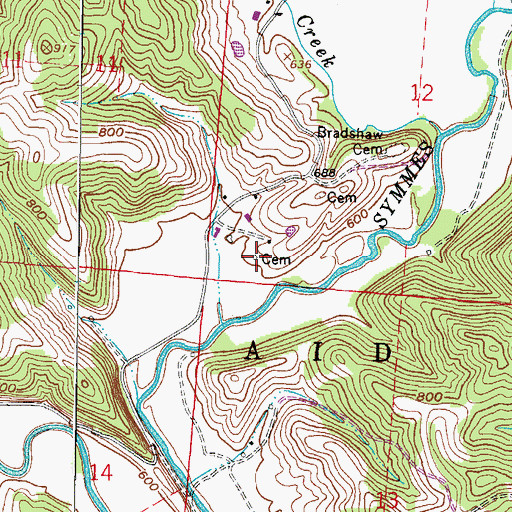 Topographic Map of Lambert Cemetery, OH