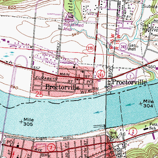 Topographic Map of Proctorville Municipal Building, OH