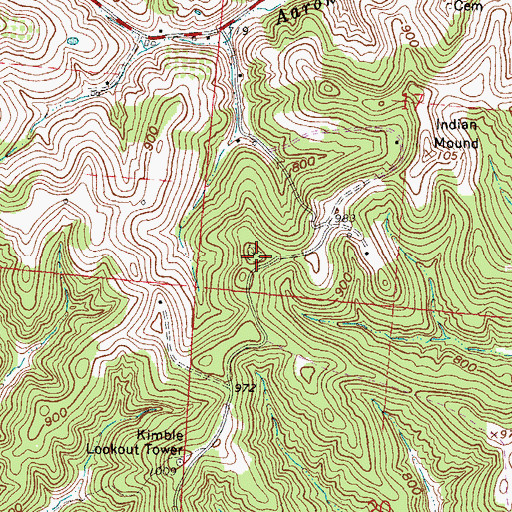 Topographic Map of Rucker Cemetery, OH