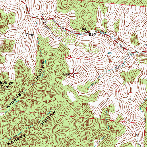 Topographic Map of Walters Cemetery, OH