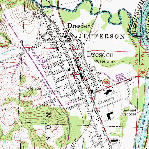 Topographic Map of First Baptist Church, OH