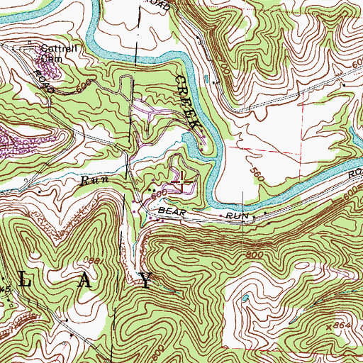 Topographic Map of Holiday Hills, OH