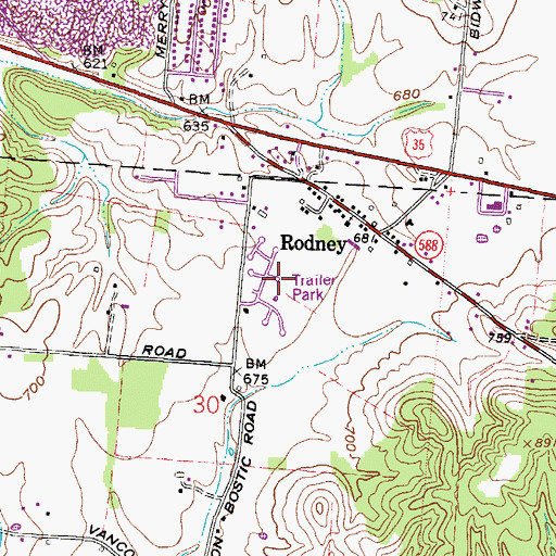 Topographic Map of Quail Creek Trailer Park, OH