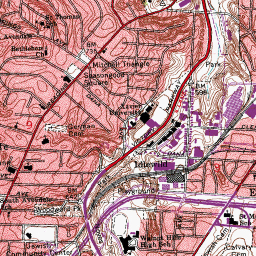 Topographic Map of Joseph Building, OH