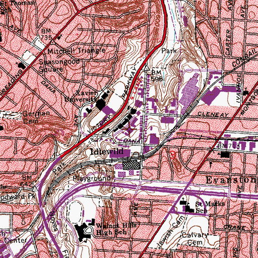 Topographic Map of McDonald Library, OH