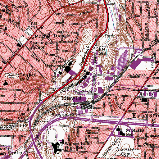 Topographic Map of O'Brien Terrace, OH