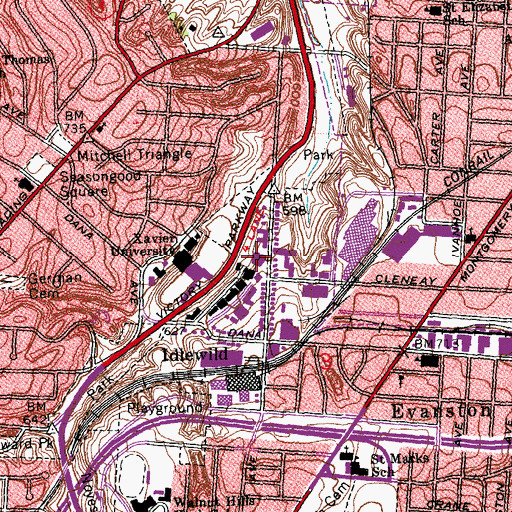 Topographic Map of University Center, OH