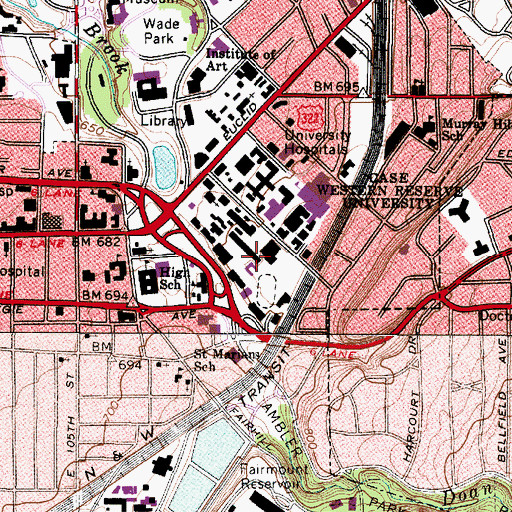 Topographic Map of A W Smith Building, OH