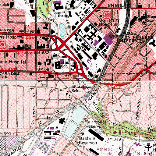 Topographic Map of Academy of Medicine, OH