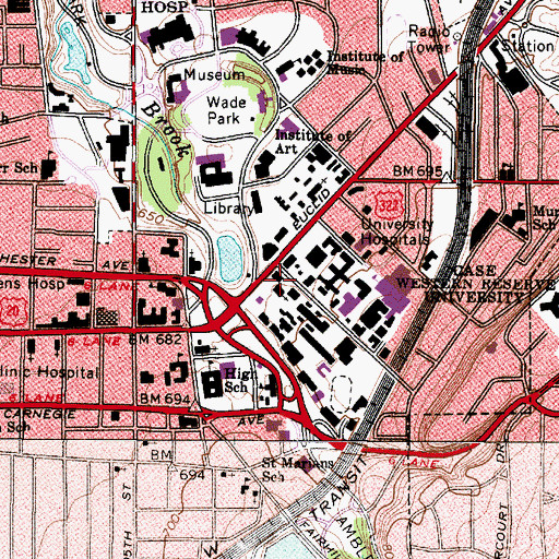 Topographic Map of Baker Building, OH