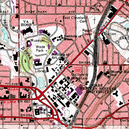 Topographic Map of Hallinan Center, OH