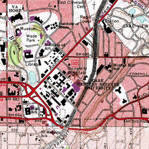 Topographic Map of Hanna Perkins School, OH