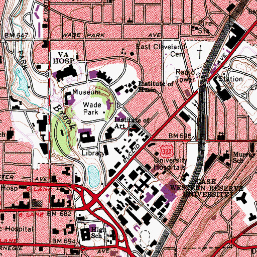 Topographic Map of Harkness Chapel, OH