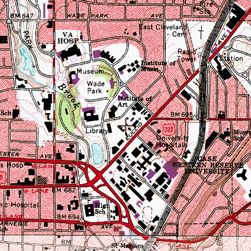 Topographic Map of Mather Gymnasium, OH