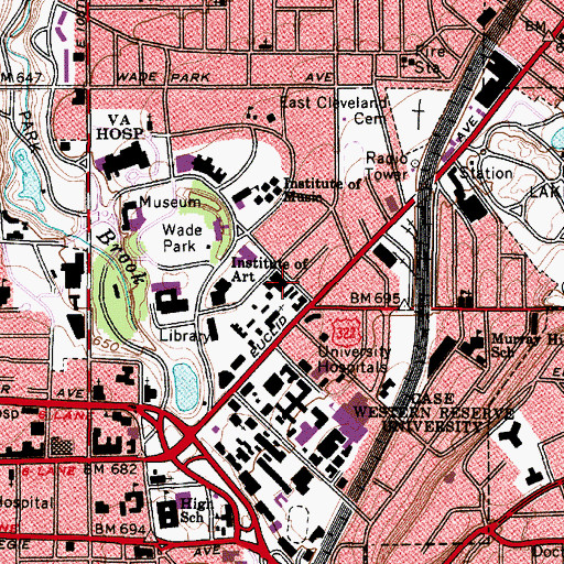 Topographic Map of Mather Memorial Building, OH