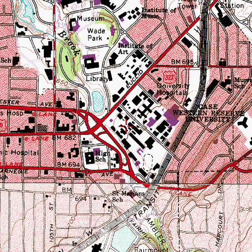 Topographic Map of Pardee Hall, OH