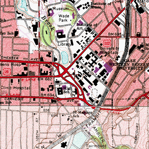 Topographic Map of Tomlinson Hall, OH