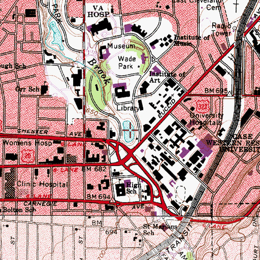 Topographic Map of Wade Lagoon, OH
