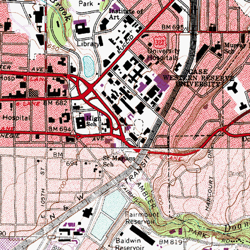 Topographic Map of White Building, OH