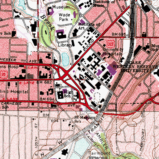 Topographic Map of Yost Hall, OH