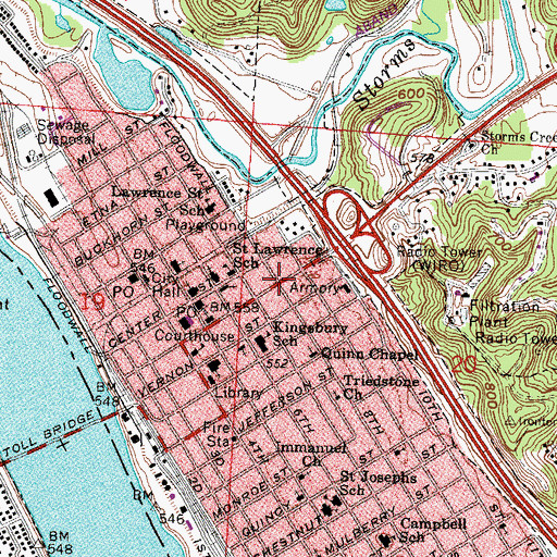 Topographic Map of Oak Ridge, OH