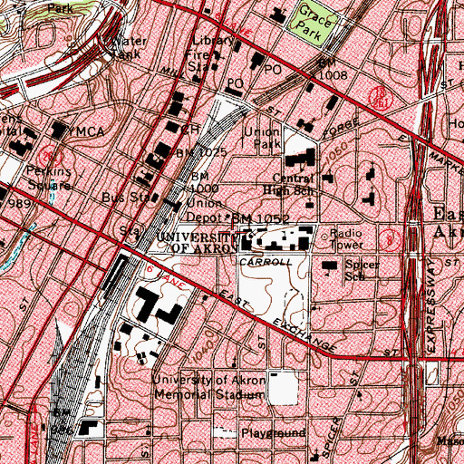 Topographic Map of Auburn Science and Engineering Center, OH