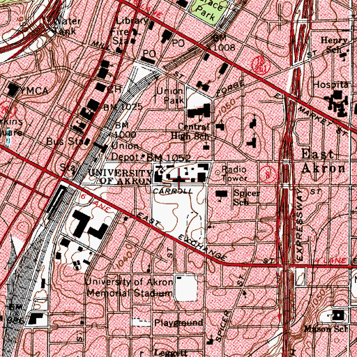 Topographic Map of Gardner Student Center, OH