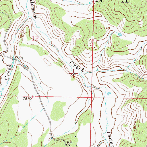 Topographic Map of Independence Creek, CO