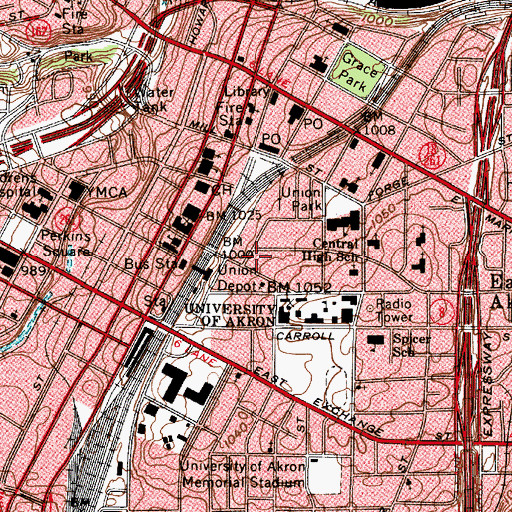 Topographic Map of Guzzetta Hall, OH