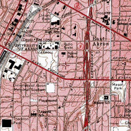 Topographic Map of Joey Residence Hall, OH