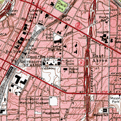 Topographic Map of Kolbe Hall, OH