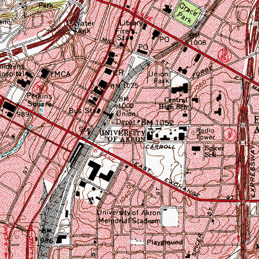 Topographic Map of Knight Chemical Laboratory, OH
