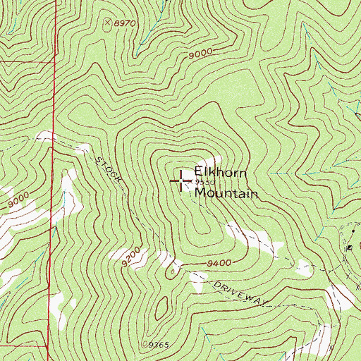 Topographic Map of Elkhorn Mountain, CO