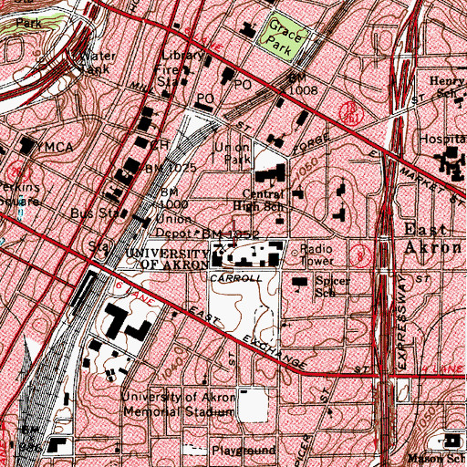 Topographic Map of Ritchie Residence Hall, OH