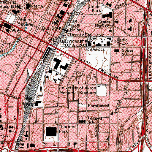 Topographic Map of Sherman Residence Hall, OH