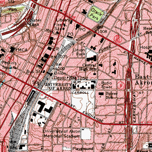 Topographic Map of Sisler-McFawn Residence Hall, OH