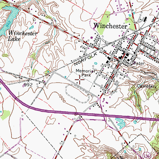 Topographic Map of Memorial Park, OH