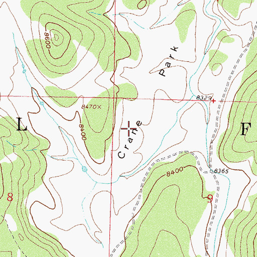 Topographic Map of Crane Park, CO
