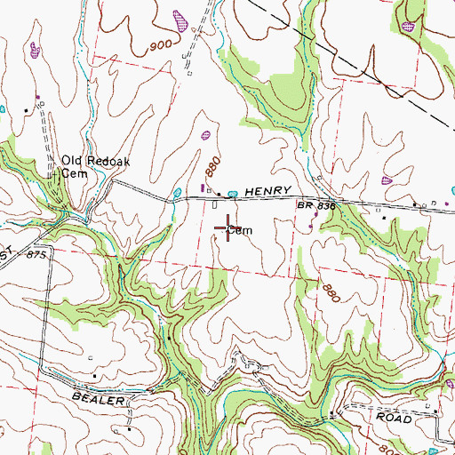 Topographic Map of Devore Family Cemetery, OH