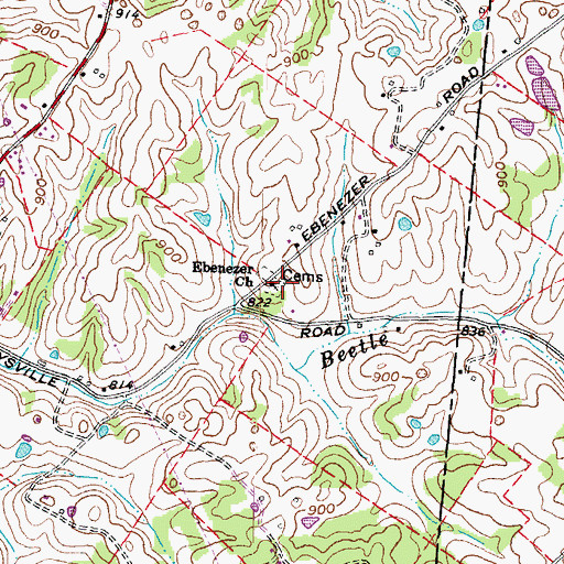 Topographic Map of Ebenezer Churchyard, OH