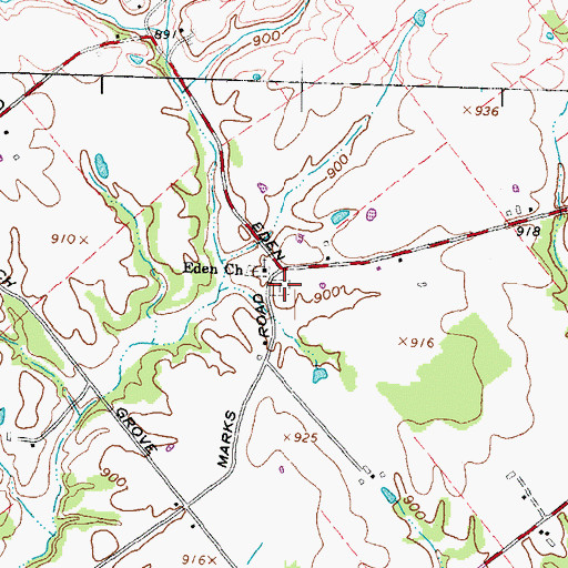 Topographic Map of Eden Cemetery, OH