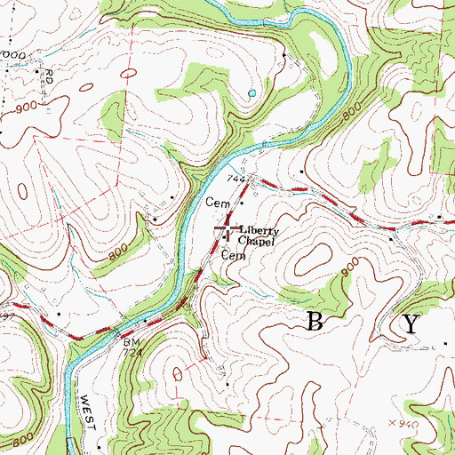 Topographic Map of Liberty Chapel Cemetery, OH