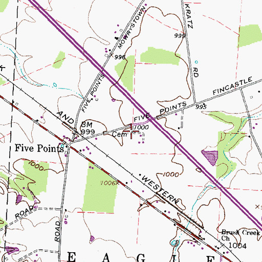 Topographic Map of Methodist Colored Cemetery, OH