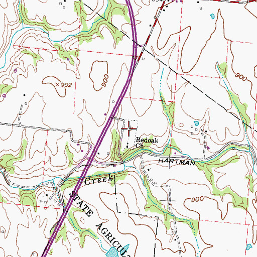 Topographic Map of Presbyterian Cemetery, OH
