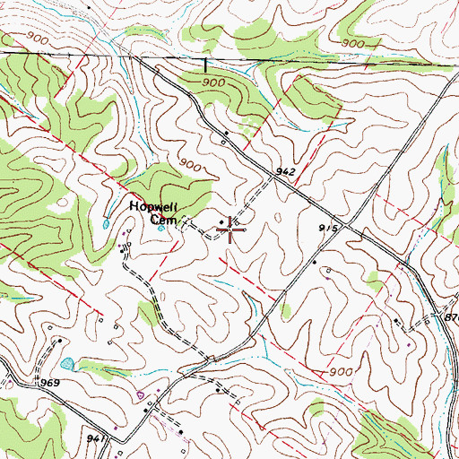 Topographic Map of Hopewell Farm, OH