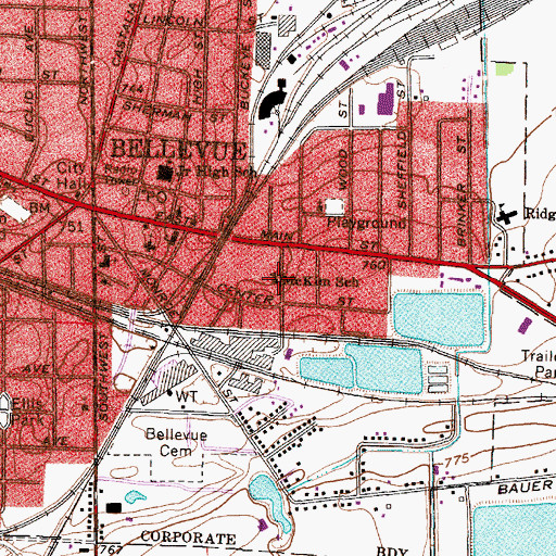 Topographic Map of McKim School, OH