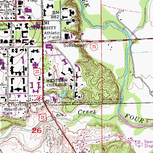 Topographic Map of Boyd Hall, OH