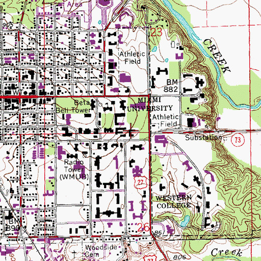 Topographic Map of Culler Hall, OH